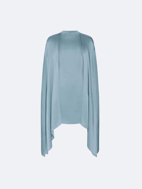 LAPOINTE Satin Cape Sleeve Mini Dress