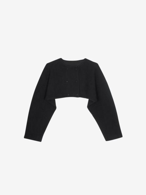 The Frankie Shop Lyall Fuzzy Cropped Jacket - Black