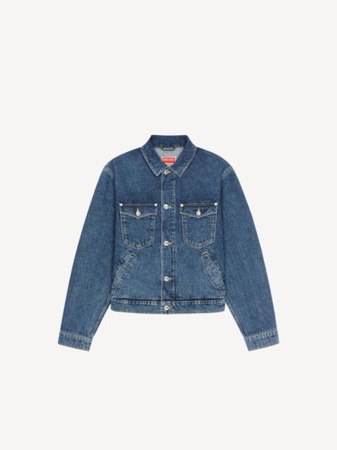 KENZO 'BOKE FLOWER' embroidered denim trucker jacket