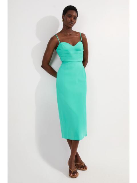 KAREN MILLEN Polished Tailored Corset Detail Midi Dress