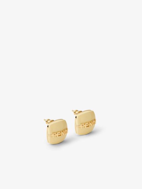 FENDI Fendigraphy Earrings Gold-colored metal and sorbet yellow earrings