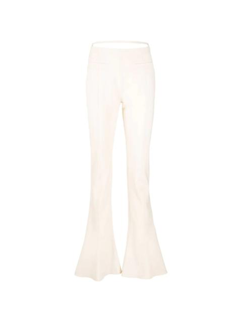 wool-blend flared trousers