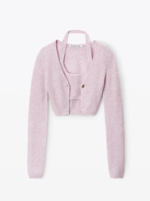 Alexander Wang LAYERED CARDIGAN PULLOVER