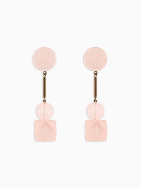 GIORGIO ARMANI Resin clip-on pedant earrings