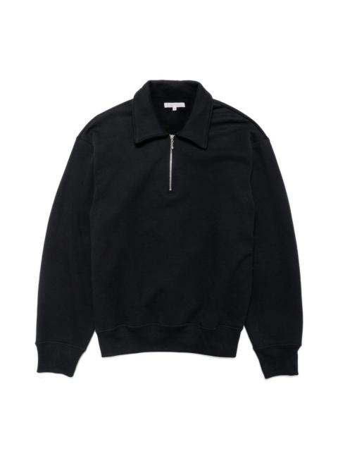 LADY WHITE CO. Cotton Wool Quarter Zip Sweatshirt Black