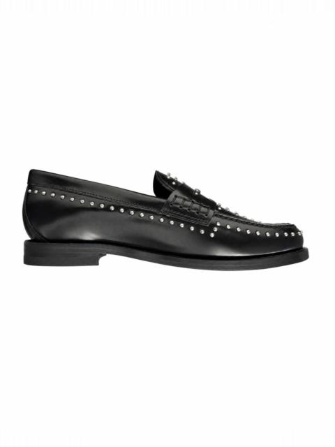 The Kooples BLACK LEATHER STUDDED LOAFERS