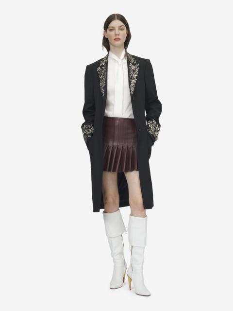 Alexander McQueen Women's Floral Embroidery Coat in Black