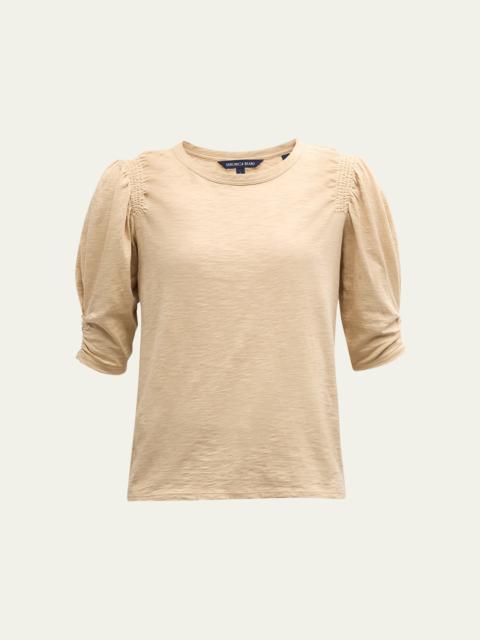 Jessa Ruched-Sleeve Tee