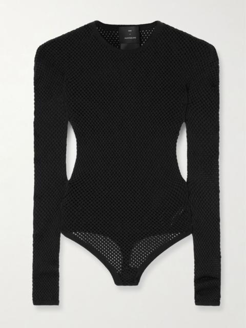 WARDROBE.NYC + RHW Web wool-blend fishnet bodysuit Black