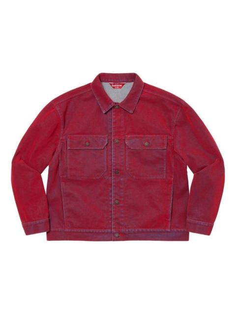 Supreme Supreme Flocked Denim Trucker Jacket 'Purple' SUP-SS23-089