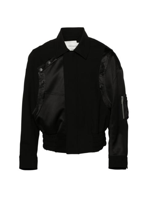 FENG CHEN WANG Dragon-jacquard panelled bomber jacket