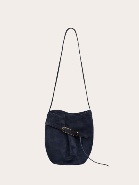 Liffner BELTED BUCKET BAG NAVY SUEDE