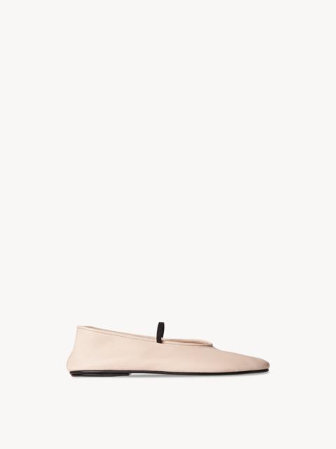 The Row Elastic Ballet Slipper in Leather