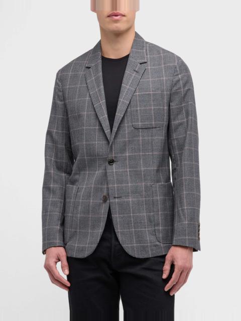 Men's Wool Windowpane Check Sport Jacket
