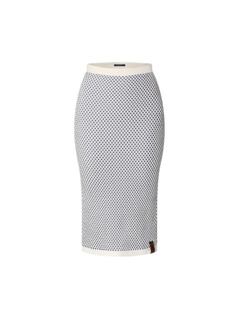 Louis Vuitton Mini Checkerboard Knit Skirt