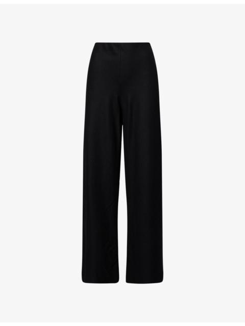 Vince High-Rise Wide-Leg Stretch-Woven Trousers