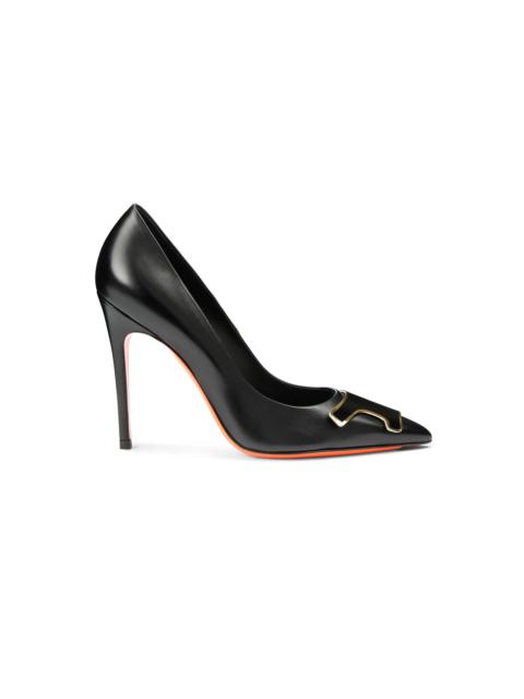 Santoni Women's black leather high-heel Santoni Sibille pump