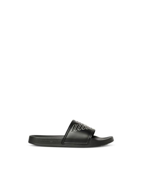 EMPORIO ARMANI logo-embossed slides