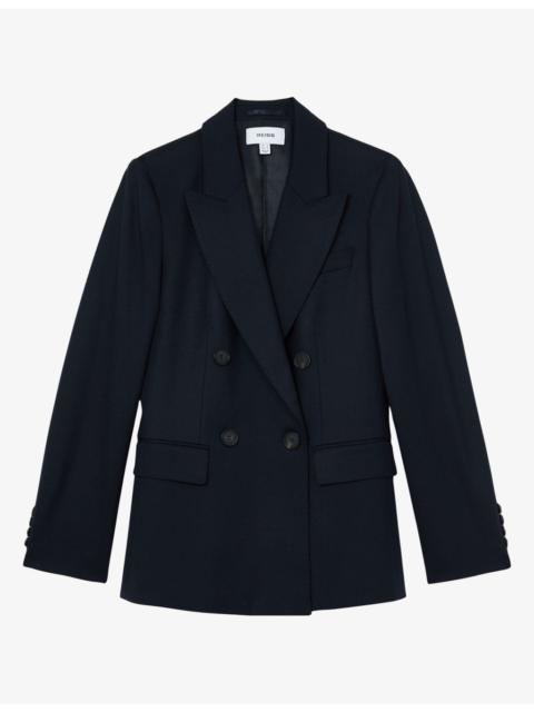 REISS Solene Double-Breasted Wool-Blend Blazer