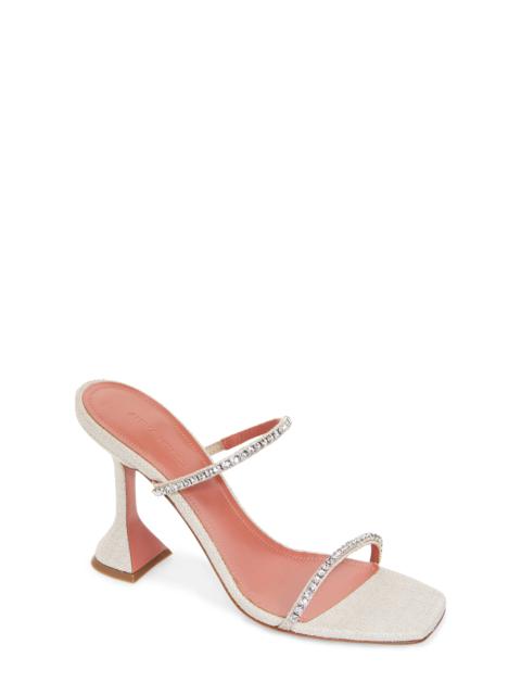 Gilda Crystal Strap Slide Sandal in Beige/Crystal