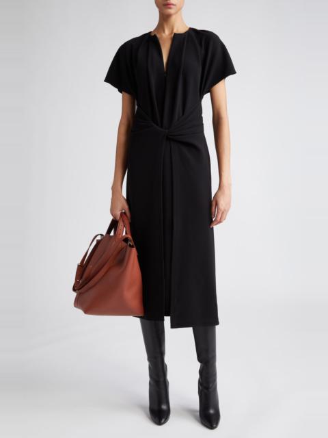 Proenza Schouler Julie Twist Front Matte Crepe Dress in Black at Nordstrom