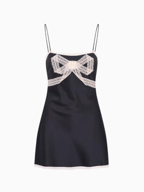 LoveShackFancy Mirelis Lace Bow Crepe Mini Dress