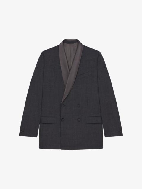Givenchy DOUBLE BREASTED JACKET IN WOOL WITH SATIN SHAWL LAPEL