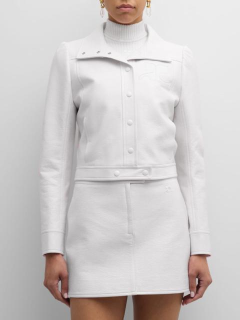 courrèges Textured Vinyl Crop Jacket