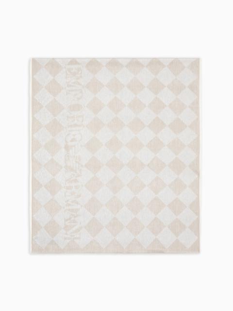 EMPORIO ARMANI JACQUARD LUREX STOLE WITH CHECK MOTIF