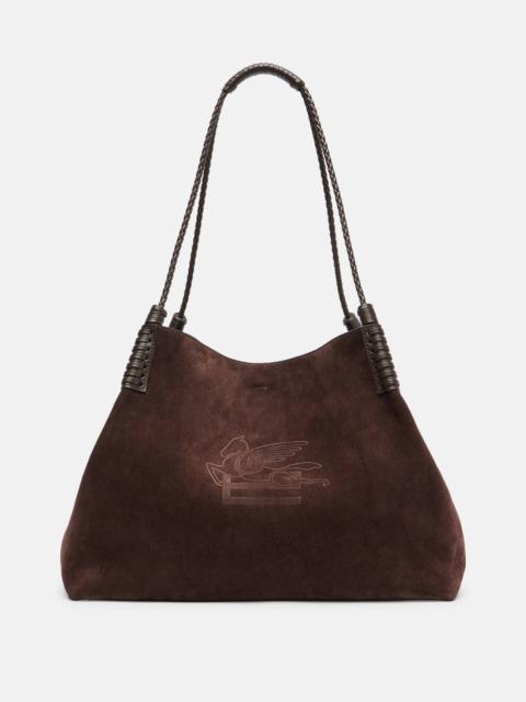 Libra Medium suede tote bag