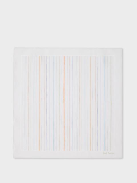 Paul Smith Ivory 'Pencil Stripe' Pocket Square