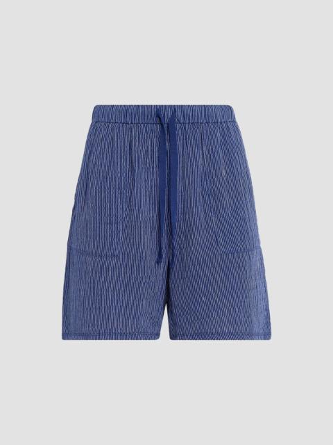 EILEEN FISHER Women's Striped Cotton Gauze Walking Shorts - Blue Stripe
