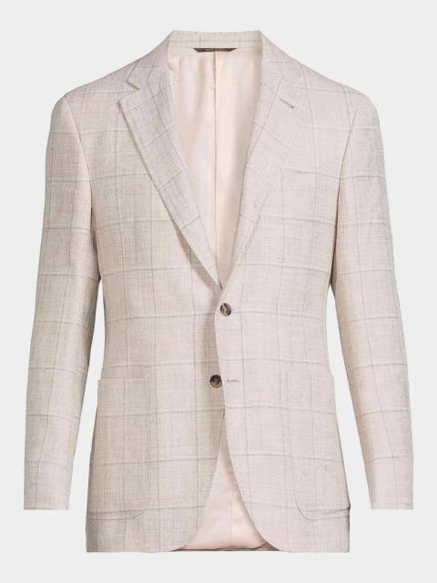 Canali Windowpane Linen-Wool Sportcoat