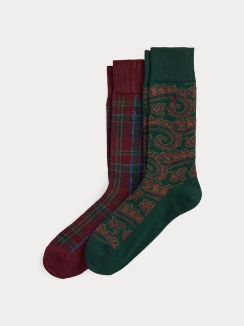 Polo Ralph Lauren Plaid & Paisley Trouser Sock 2-Pack