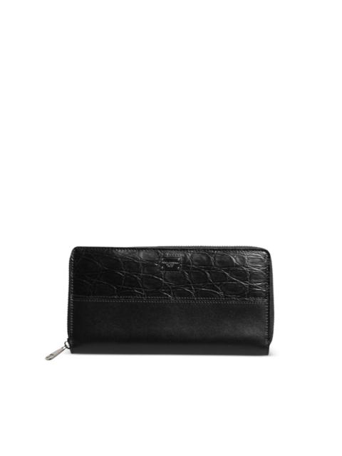 Dolce & Gabbana croc-effect logo-plaque wallet