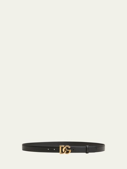 Dolce & Gabbana DG Ornate Logo Leather Belt