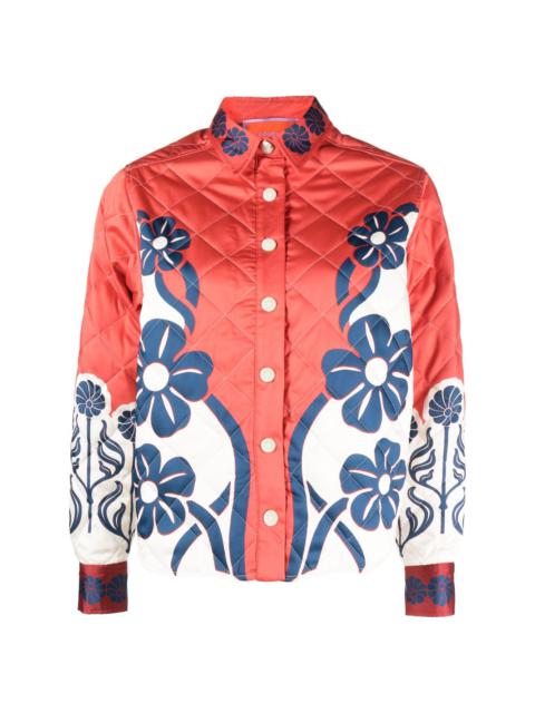Edie floral-print quilted jacket