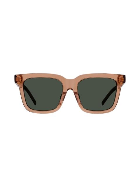 Givenchy GV Day 53mm Rectangular Sunglasses in Shiny Orange /Green at Nordstrom