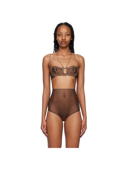 SSENSE Exclusive Brown Triple Petal Bra