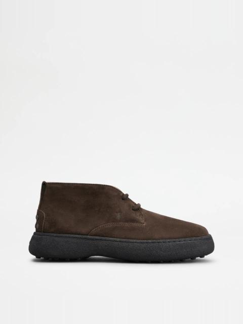 Tod's TOD'S W. G. DESERT BOOTS IN SUEDE - BROWN