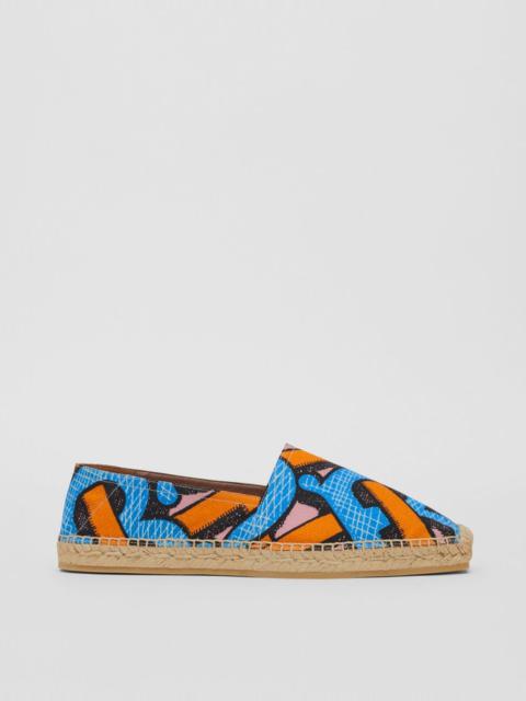 Burberry Monogram Print Cotton Canvas Espadrilles