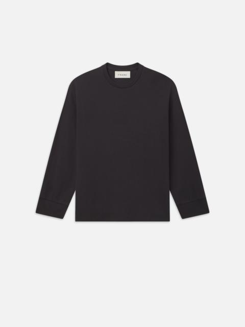 FRAME Duo Fold Long Sleeve Crew in Dark Grey