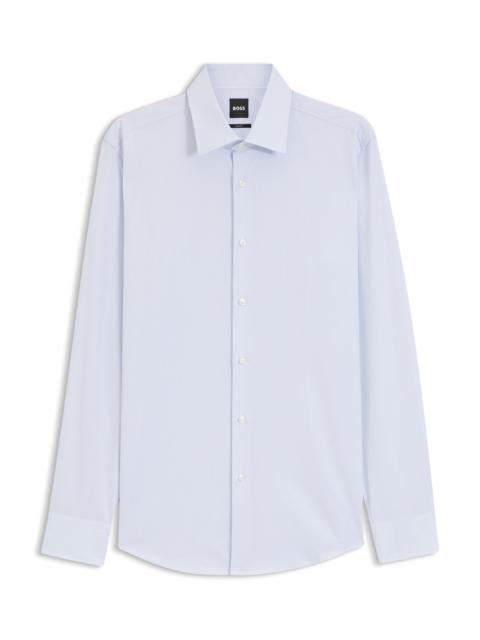 BOSS SLIM-FIT SHIRT IN PEPITA-PATTERNED COTTON