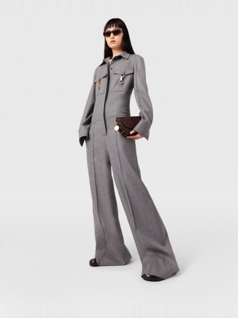 Clasp-Embellished Wool Jumpsuit