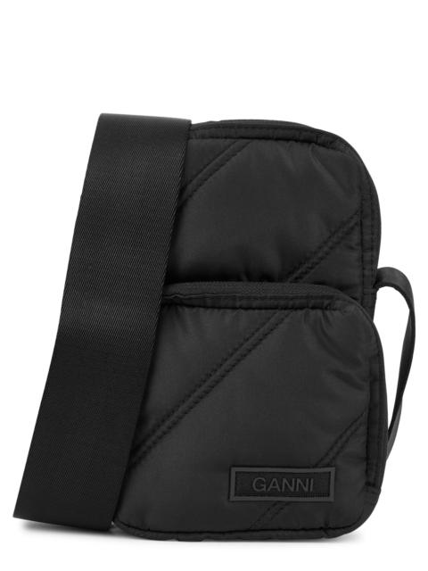 GANNI Mini quilted nylon cross-body pouch
