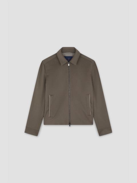Paul & Shark CASHMERE SHACKET WITH LEATHER TRIMS