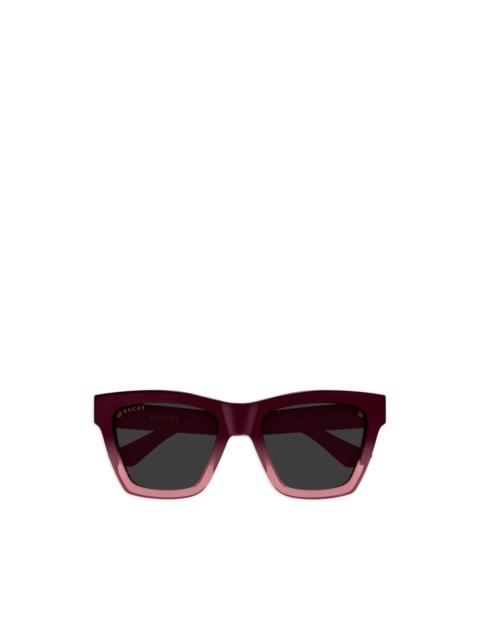 GUCCI geometric-frame logo sunglasses
