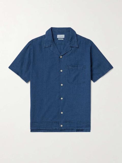 Camp-Collar Linen and Cotton-Blend Shirt