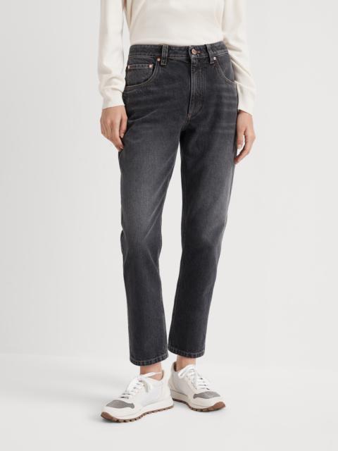 Brunello Cucinelli Authentic denim straight trousers with shiny bartack