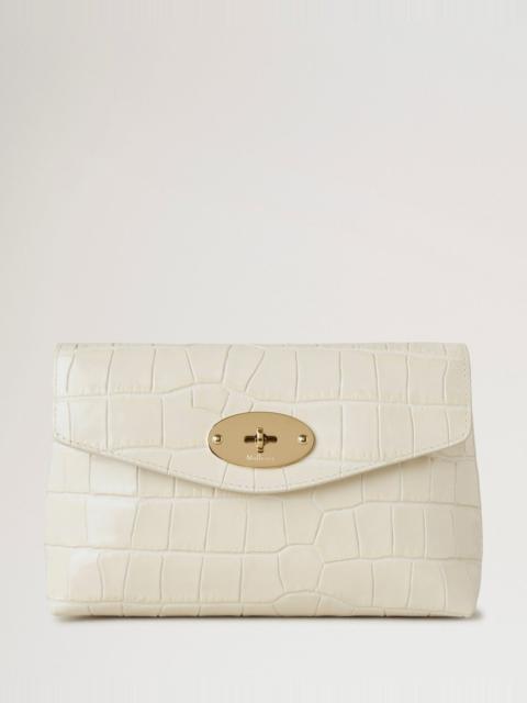 Mulberry Darley Cosmetic Pouch Eggshell Shiny Small Croc